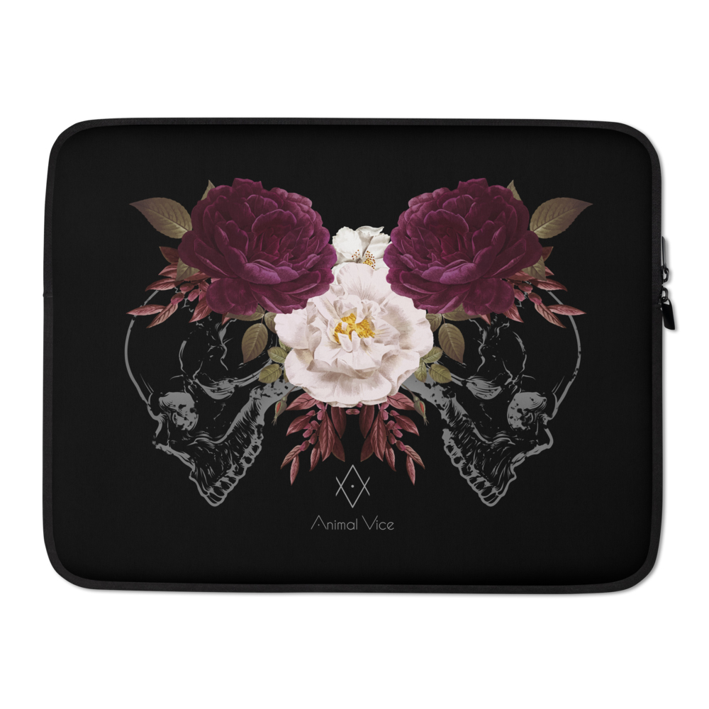 Designer laptop sleeve Beautiful flower and animal jungle by Uta